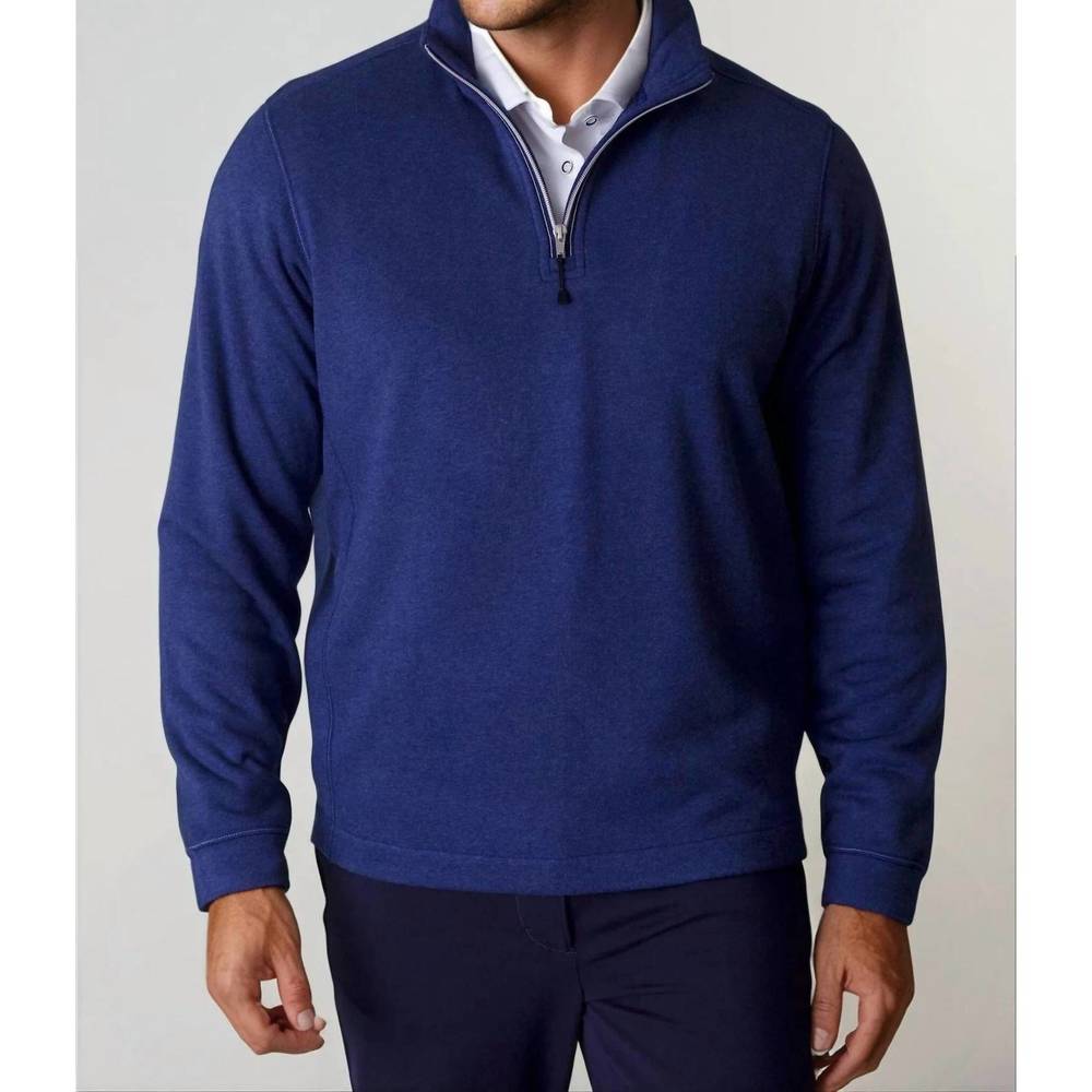 NEW BUKI voey quarter zip sweatshirt in tokyo blue